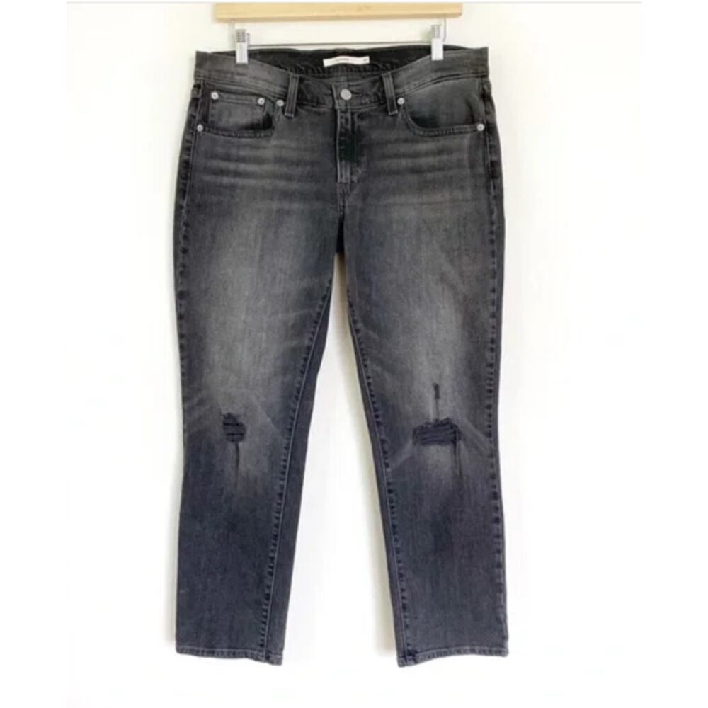 Levi’s Boyfriend Distressed Jeans Gray Denim 30